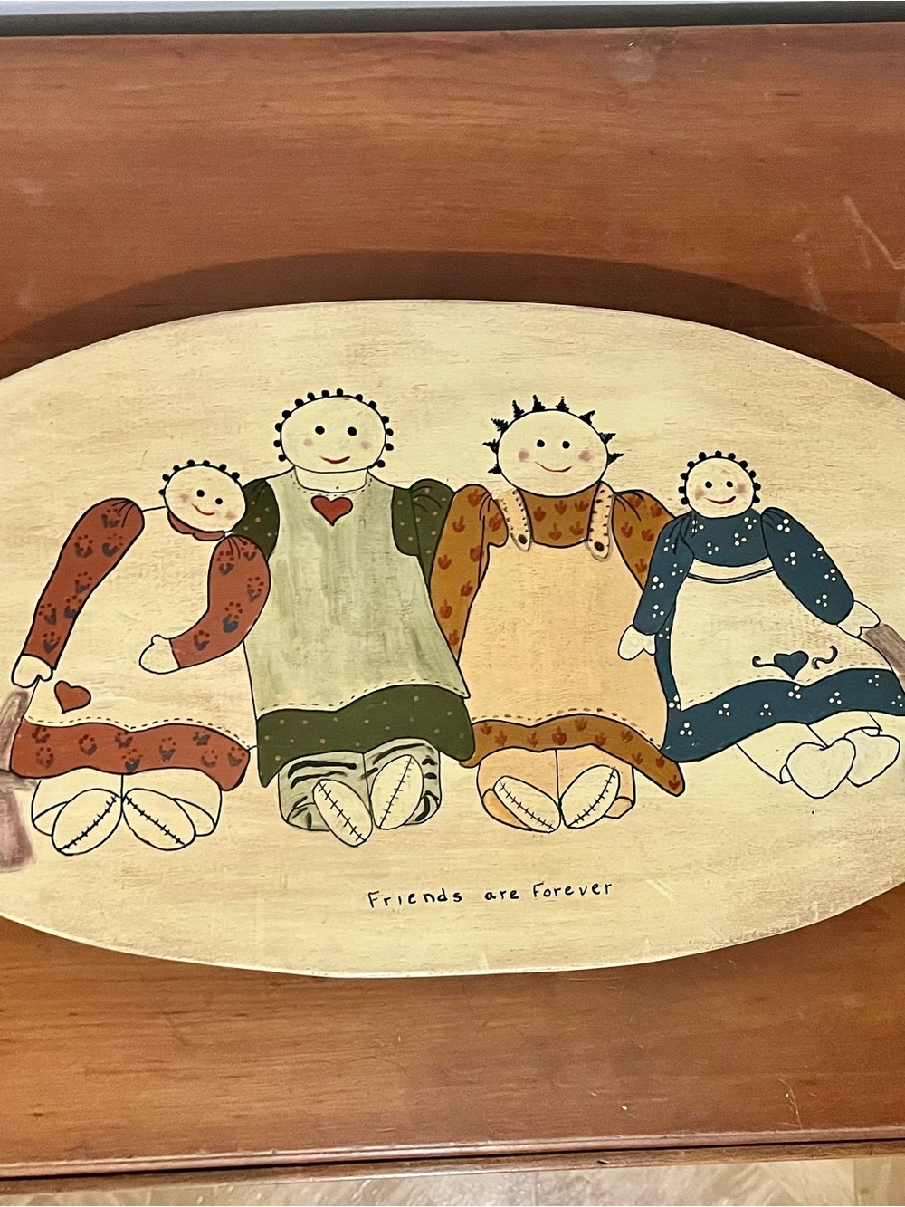 Friends Are Forever Folk Art Wall Plaque - Multicolor